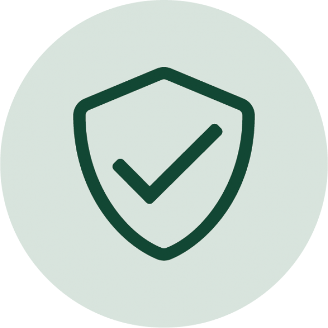 Icon of a badge with a check mark inside.