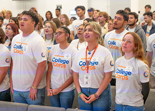 California Corps members take the pledge at group assembly