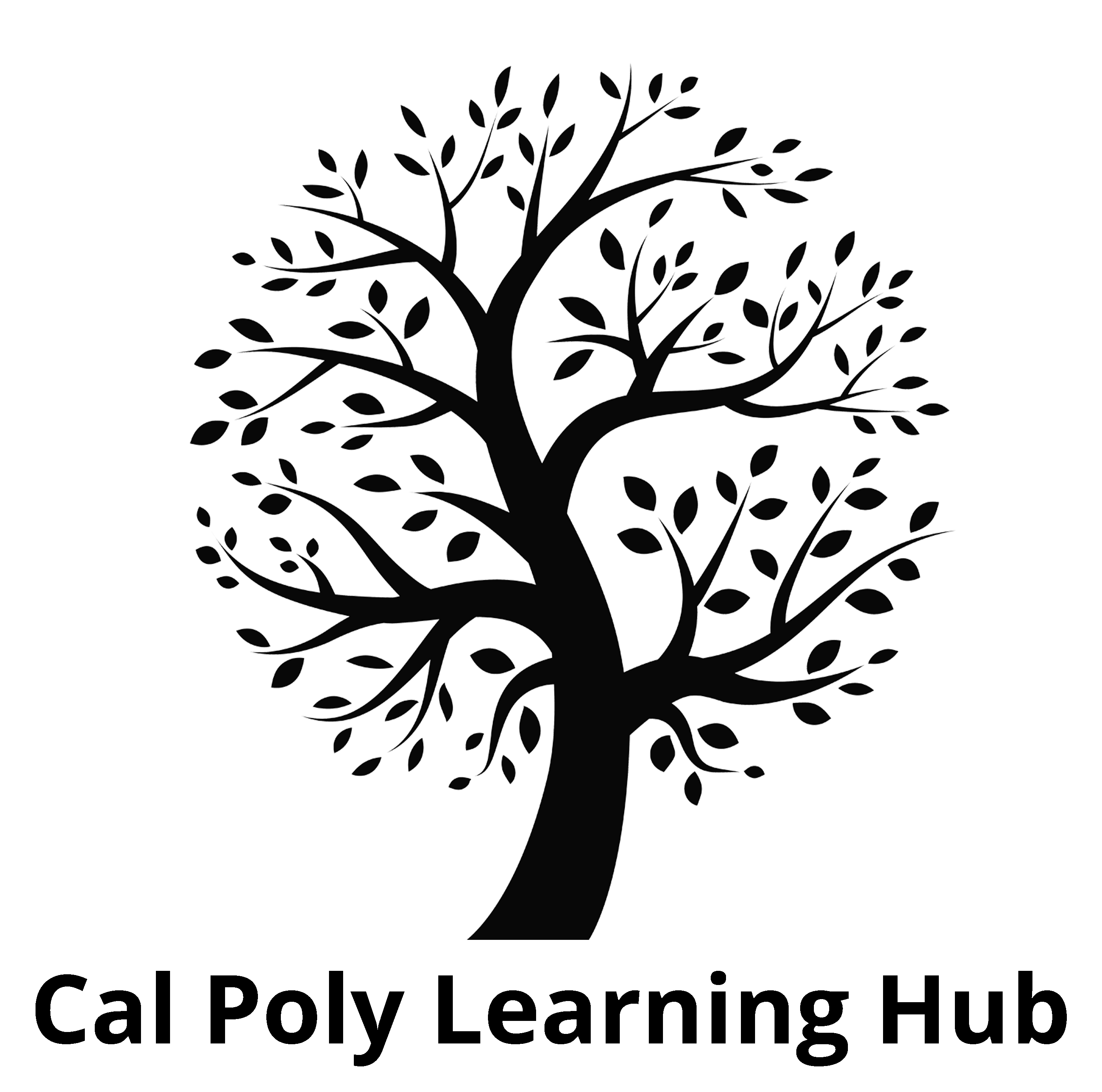 Cal Poly Learning Hub logo of tree with leaves.