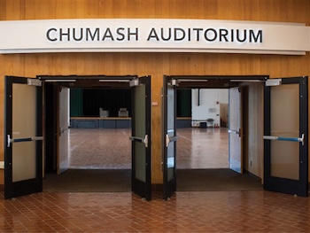 Chumash Auditorium doorway. 