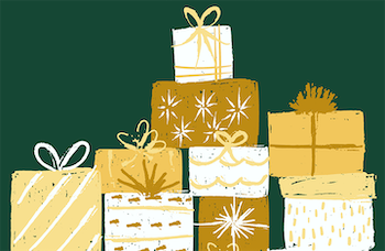 Graphic of gift packages.