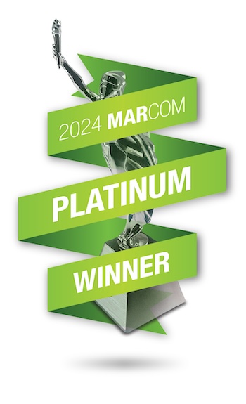 Marcom Platinum award that reads 2024 Marcom Platinum Winner.