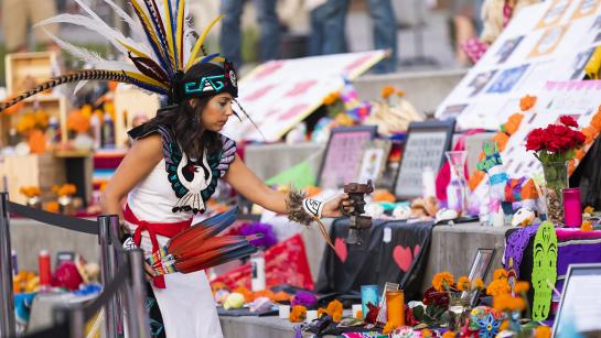 The Día de los Muertos / Day of the Dead celebration is a Latinx multi-day holiday that revolves around celebrating and remembering ancestors and friends