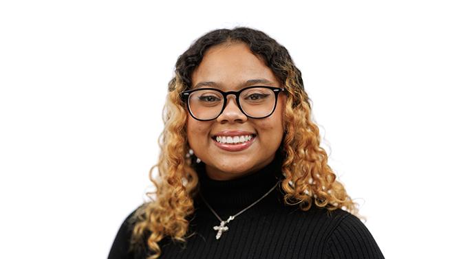 Portrait of Kylynn Mirales on a white background