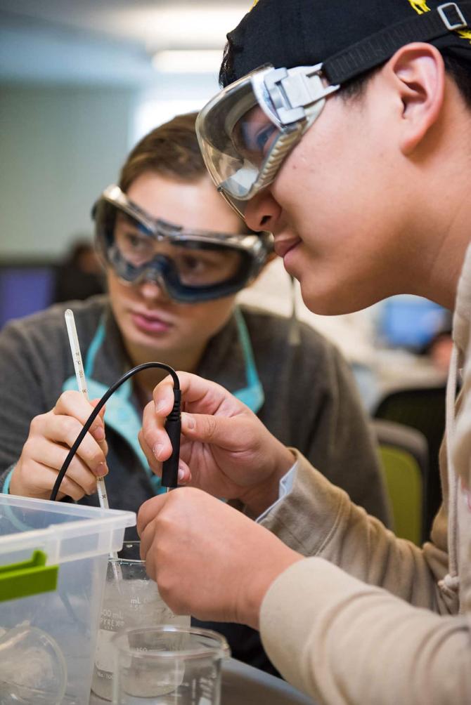 COSAM students conducting an experiment