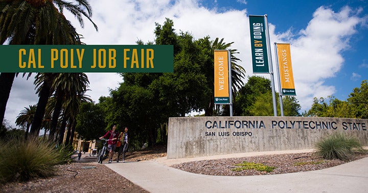 Job Fair with photo of campus entrance.