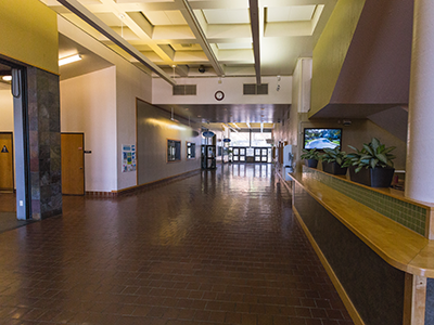 Photo of a hallway in the first floor of the University Union.