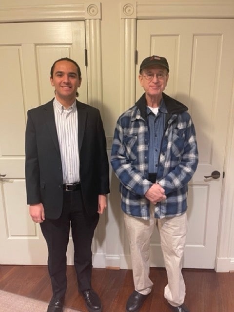 Cal Poly student Ethan Gutterman, left, poses for a photo with Congressmember Brad Sherman, right, whom he worked for on Capitol Hill.