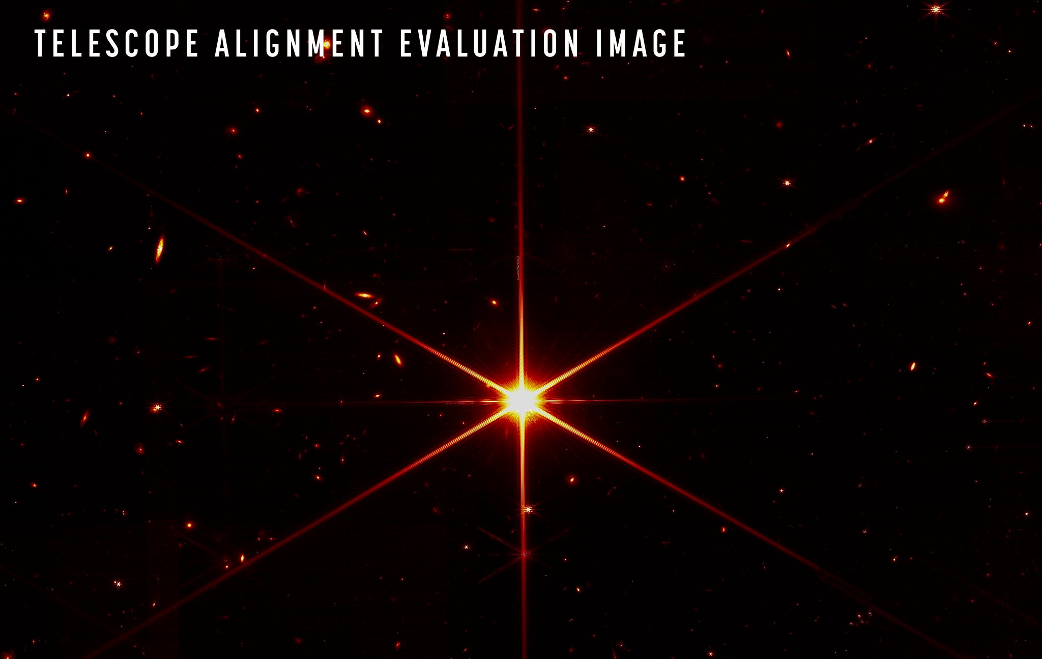 An image of a star with other stars and galaxies in the background, taken by the James Webb Space Telescope.