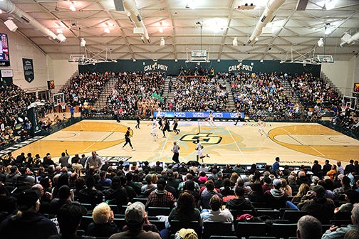 File photo of a Cal Poly Men's Basketball game from 2018.