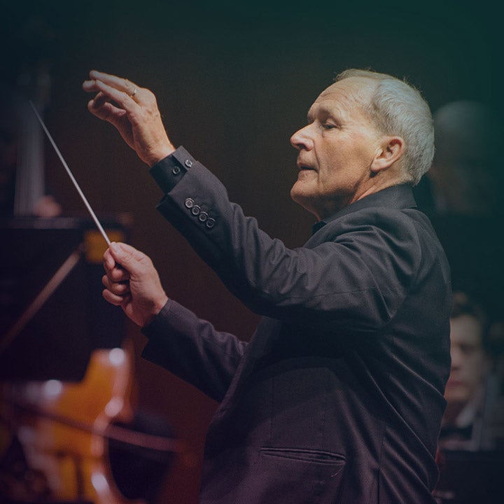 A conductor of the SLO Symphony