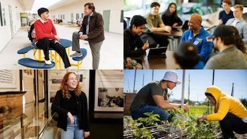   Four images feature Cal Poly students and alumni. 