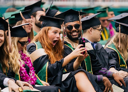 Grads at Spring commencement