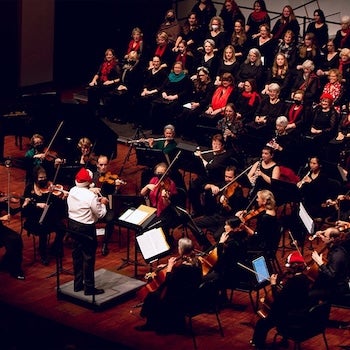 Choir performing on stage. 