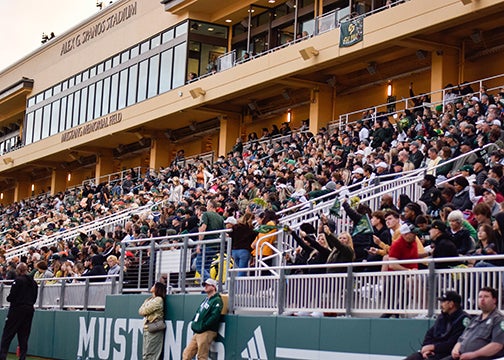 crowd at Spanos Stadium during a football game