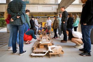 As part of their first year design studio, Architecture and Architectural Engineering majors were asked to analyze the existing Harford Pier through drawings and models, and speculate about possible activities and architecture that could be built on, under, and over the Pier. 