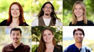 A composite image featuring six graduating students in the class of 2024.