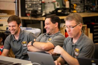 Professor John Bellardo and students deploy Lightsail 2's solar sail from the PolySat lab in July 2019.