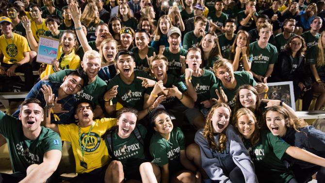 Fans having a blast at a football game