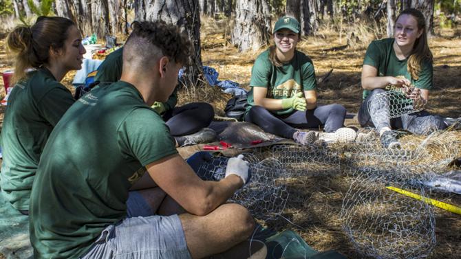 Make a Difference club members ready tools for planting trees