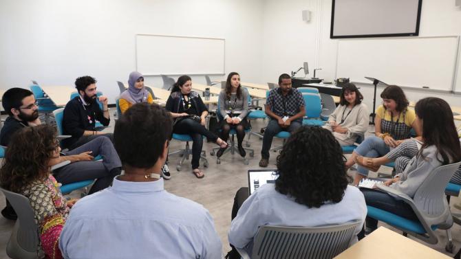 Students engaged in a discussion