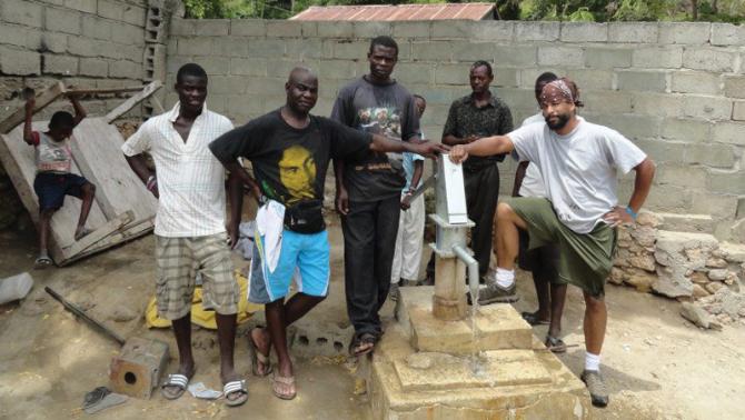 Building wells in Haiti