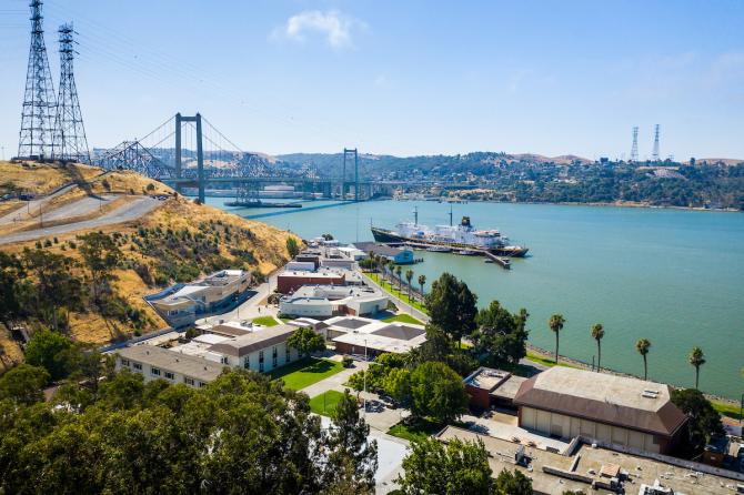 A photo of the Cal Maritime campus in Vallejo.