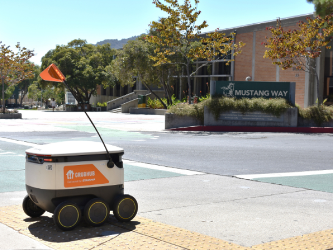 Campus Dining employs a fleet of Grubhub Delivery Robots powered by Starship to serve students.
